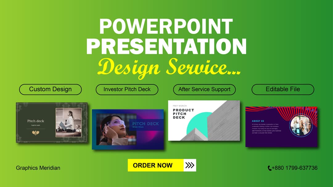 "Slide to Success: Professional Pitch Deck Solutions", I will do best Pitch Deck Presentation Design for you.