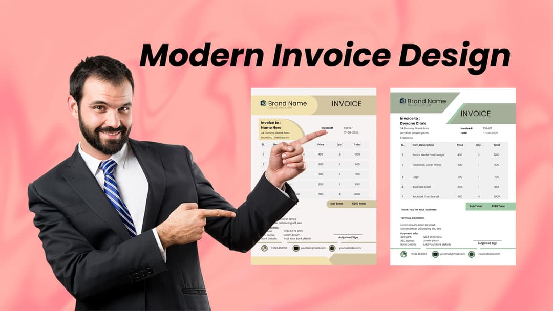 I will design a professional and modern invoice for your business