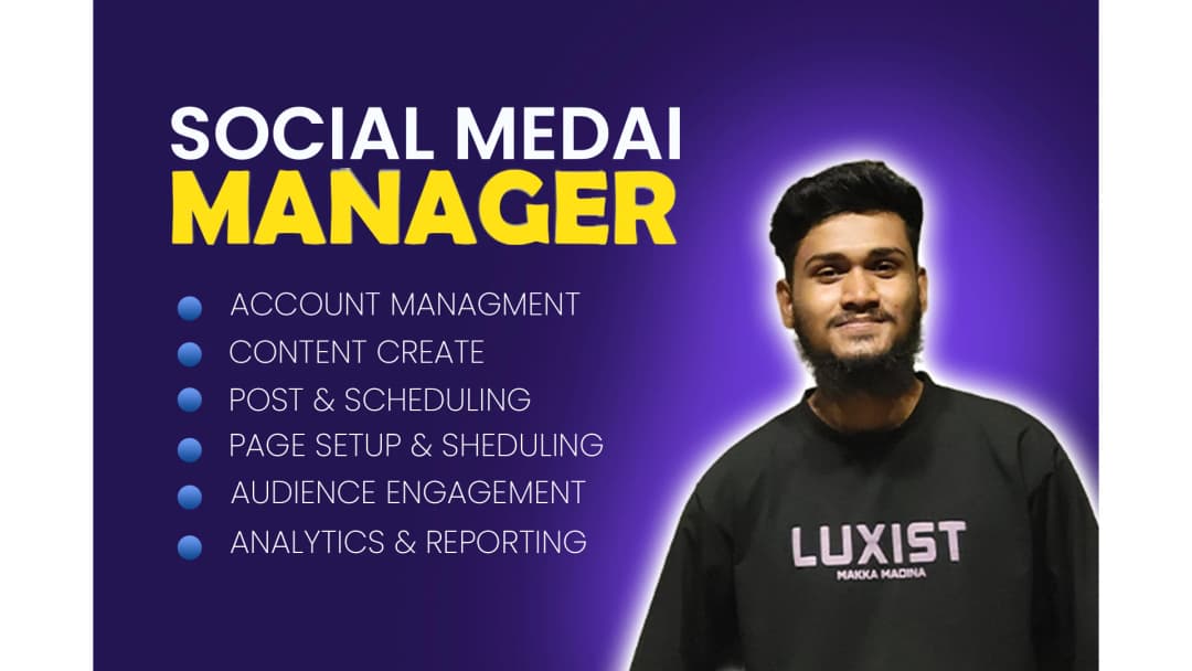 I will manage your social media professionally to grow your brand