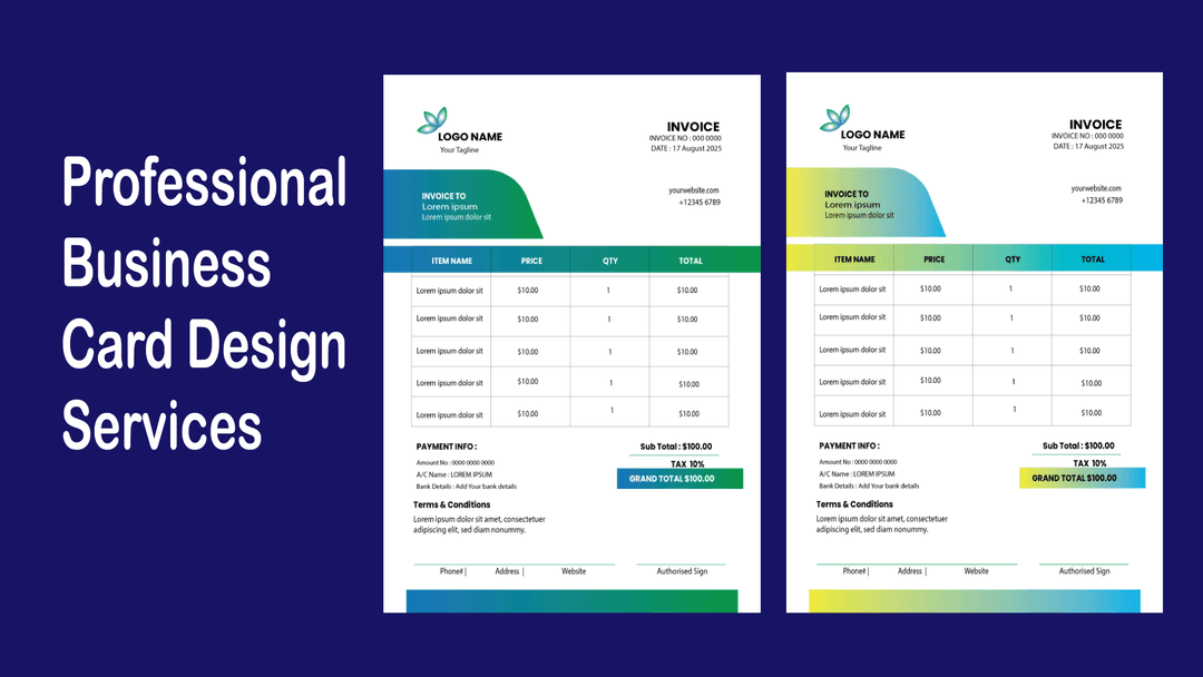 Professional Invoice Design services