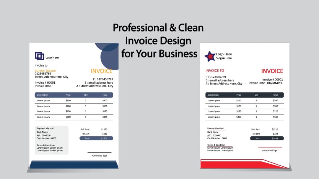 I will do Professional & Clean Invoice Design for Your Business