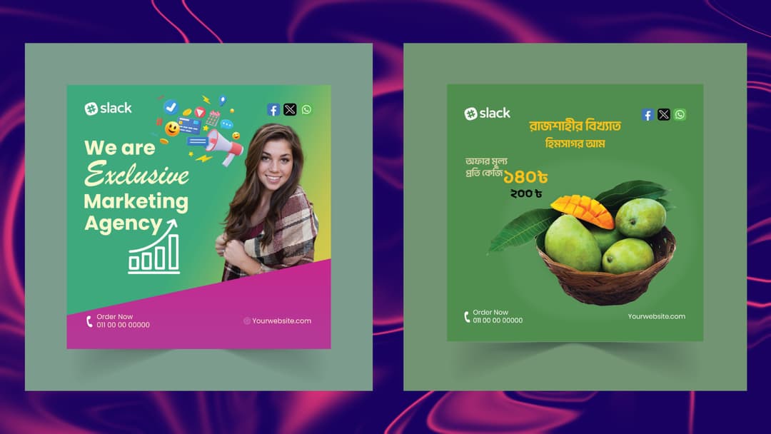 প্রফেশনাল ও আকর্ষণীয় সোশ্যাল মিডিয়া পোস্ট ডিজাইন