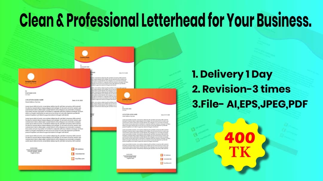 I Will Create a Professional Letterhead Design For Your Business
