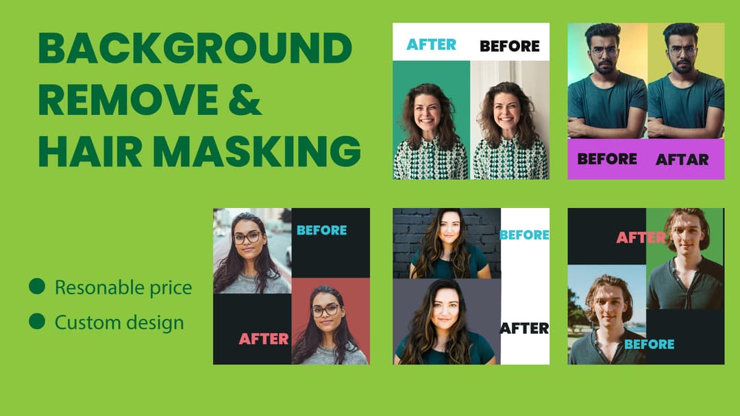 I will remove background and do advanced hair masking professionally in Photoshop.