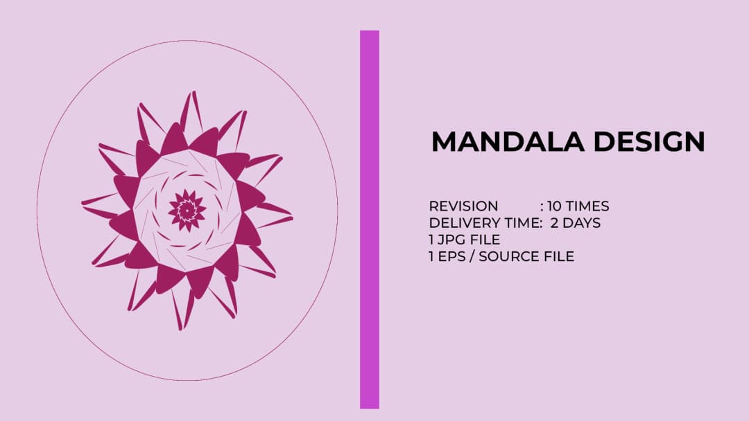 I will design luxury Mandala with Precious and delivery Quickly .