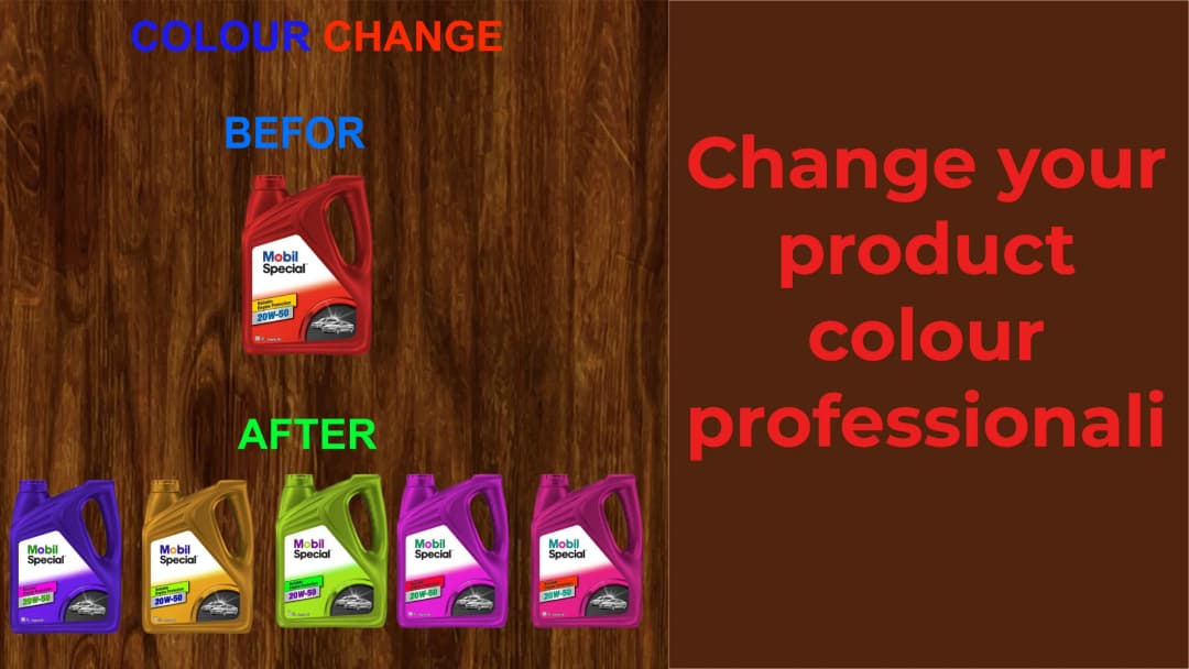 I will change color of object product and logo colour replacement